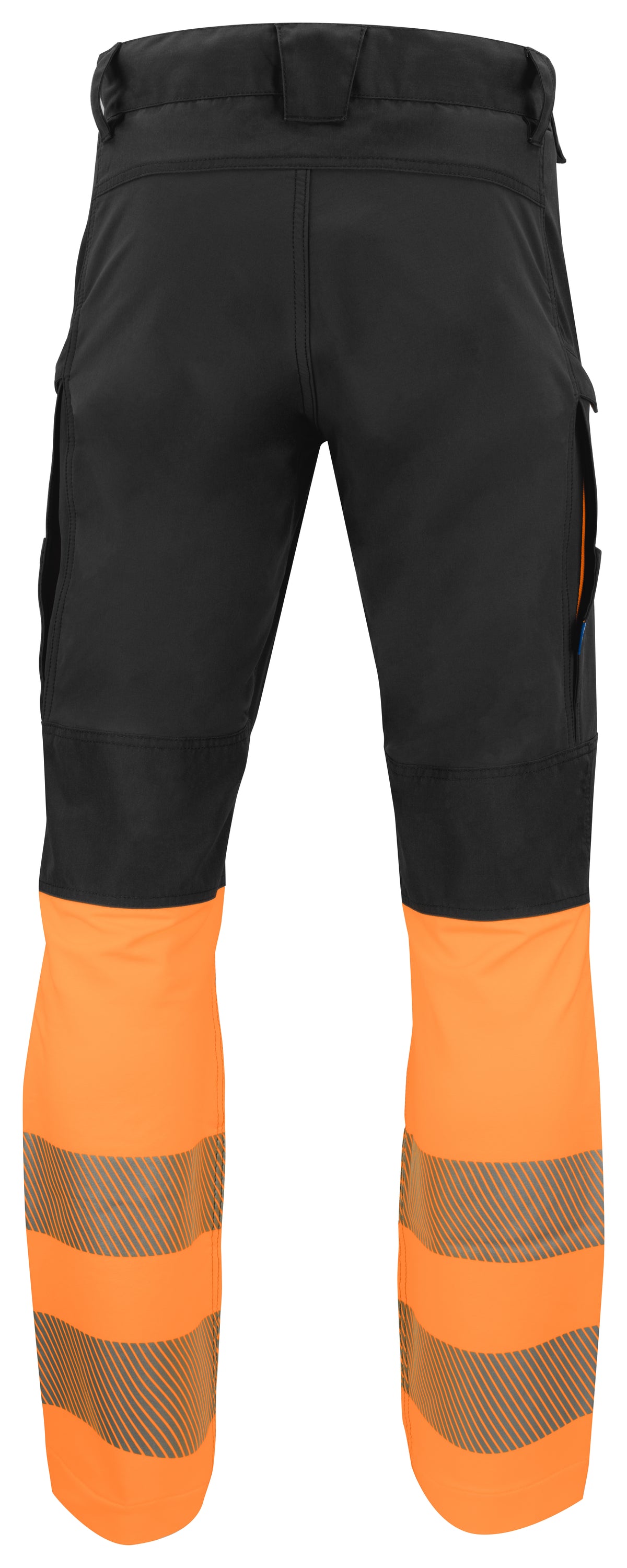 ProJob 6528 Stretch Arbeitshose EN ISO 20471 Klasse 1 Moderner Schnitt Orange/Schwarz, Rückansicht