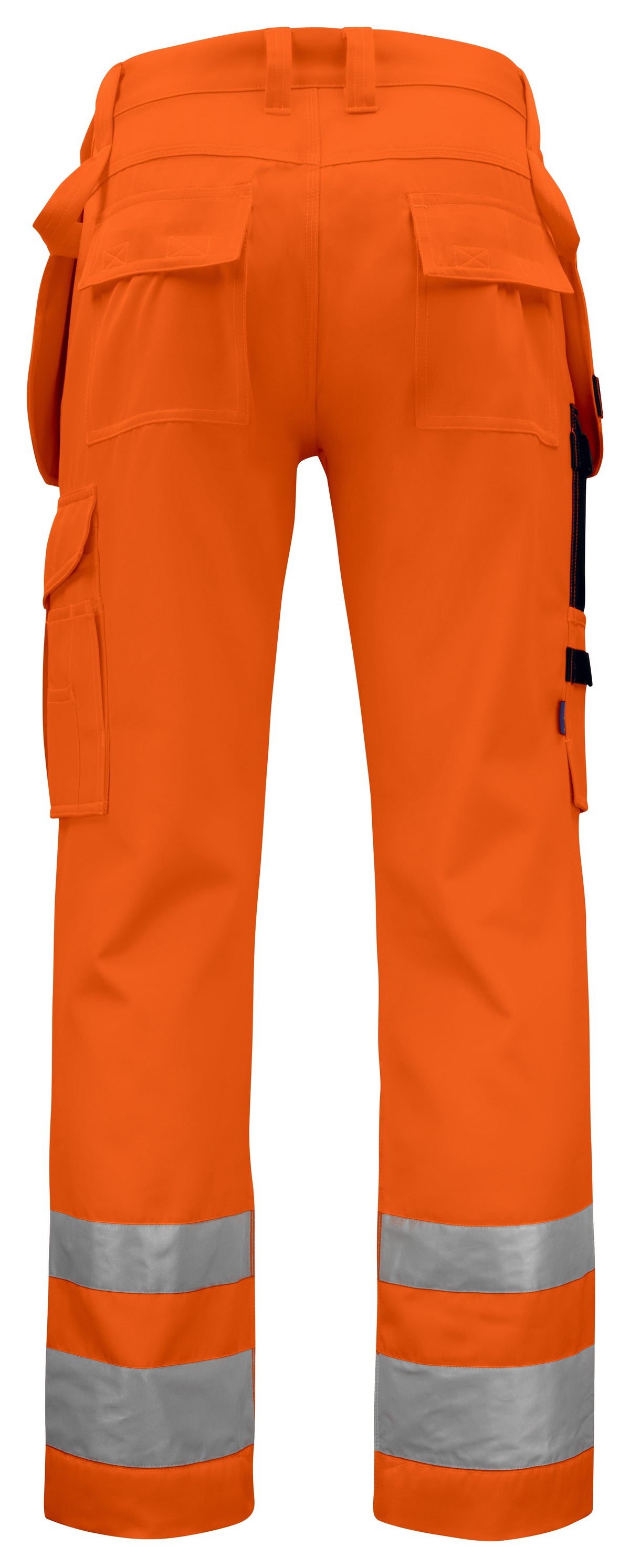 ProJob 6531 Warnschutz Arbeitshose mit Knieverstärkung und Hängetaschen EN ISO 20471 Klasse 2 Moderner Schnitt Orange/Schwarz, Rückansicht