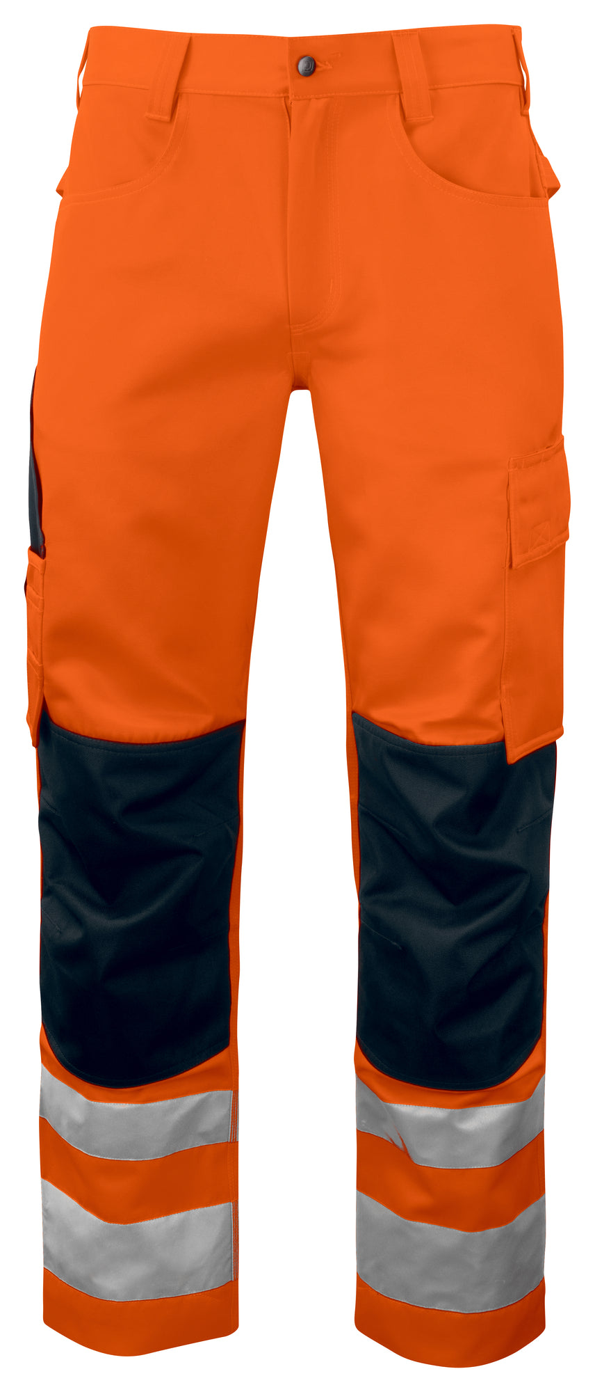 ProJob 6532 Warnschutz Arbeitshose Orange/Schwarz Vorderansicht