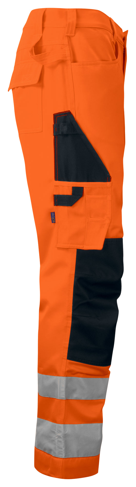 ProJob 6532 Warnschutz Arbeitshose Orange/Schwarz Seitenansicht links