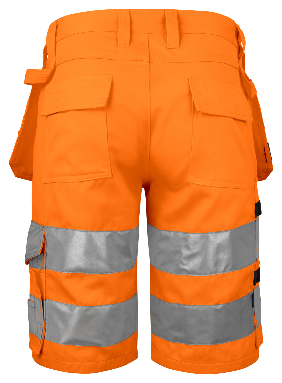 ProJob 6535 Warnschutz Shorts mit Hängetaschen EN ISO 20471 Klasse 2 Moderner Schnitt Orange/Schwarz, Rückansicht