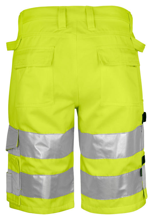 ProJob 6536 Warnschutz Shorts EN ISO 20471 Klasse 2/1 Gelb/Schwarz, Rückansicht