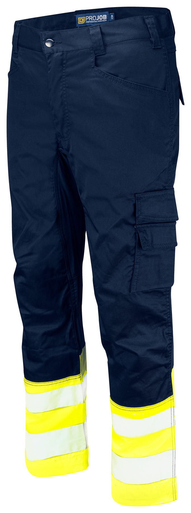 ProJob 6537 Stretch Arbeitshose EN ISO 20471 Klasse 1 Gelb/Marine, Produktansicht