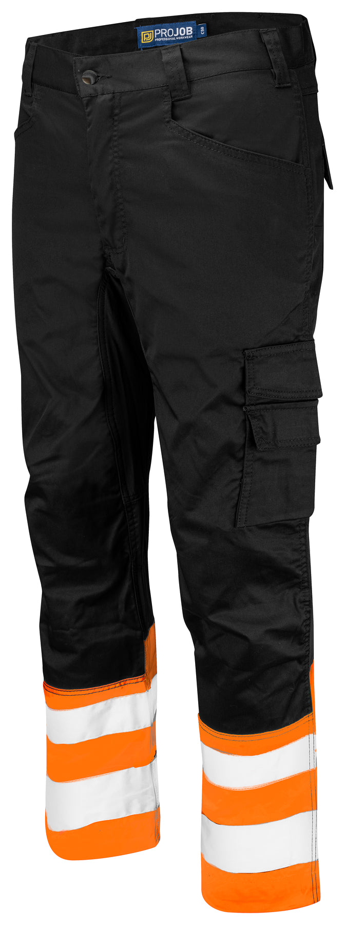 ProJob 6537 Stretch Arbeitshose EN ISO 20471 Klasse 1 Orange/Schwarz, Produktansicht