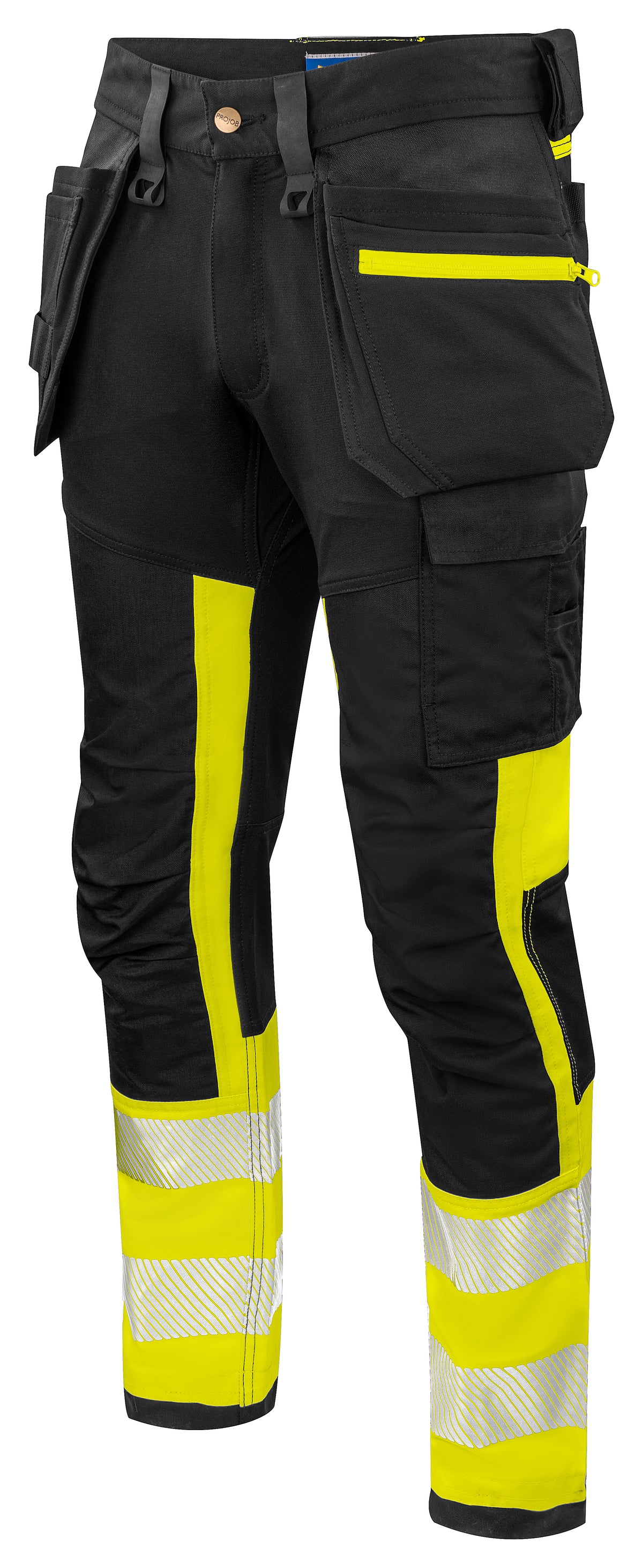 ProJob 6540 Bundhose mit Hängetaschen EN ISO 20471 Klasse 1 Gelb/Schwarz, Produktansicht