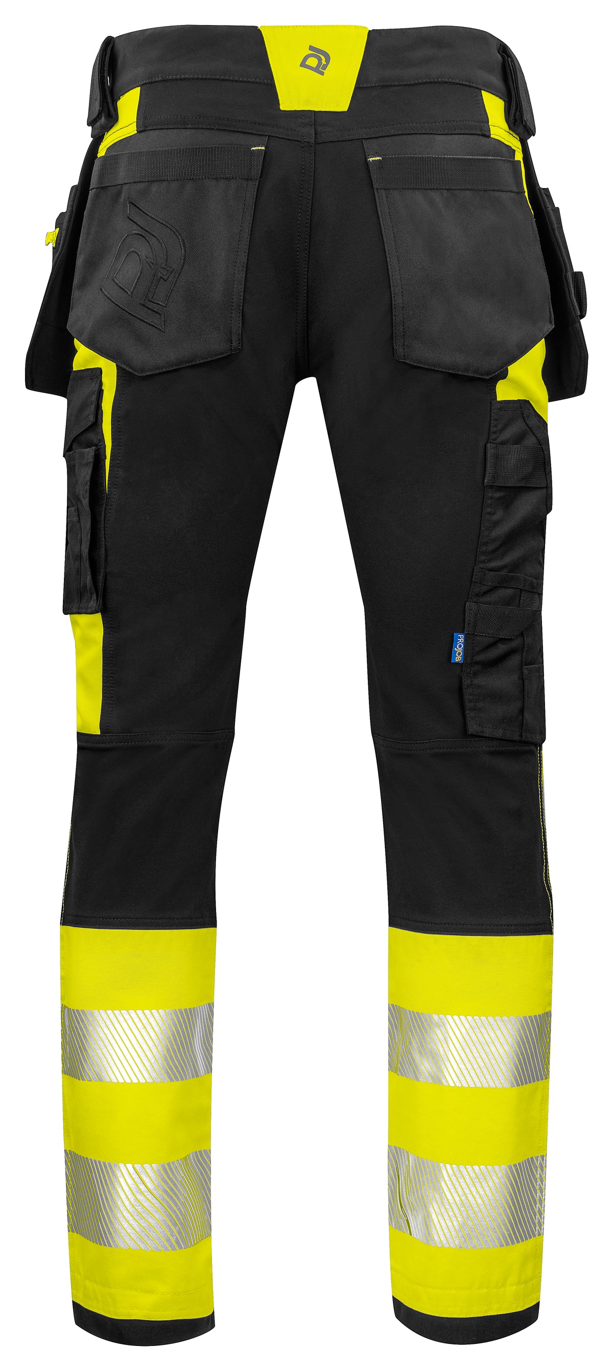 ProJob 6540 Bundhose mit Hängetaschen EN ISO 20471 Klasse 1 Gelb/Schwarz, Rückansicht