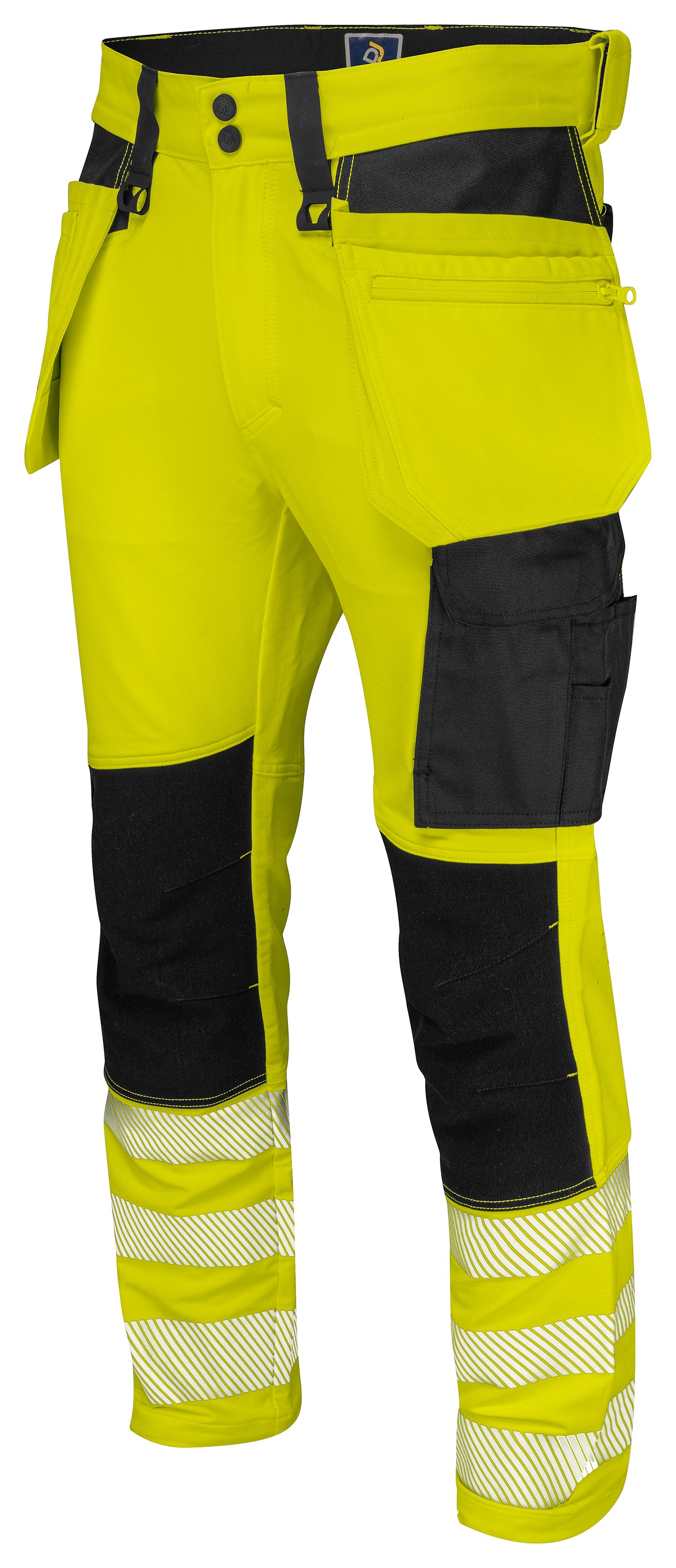 ProJob 6571 Bundhose Vollstretch mit Hängetaschen EN ISO 20471 Klasse 2 Gelb/Schwarz, Produktansicht