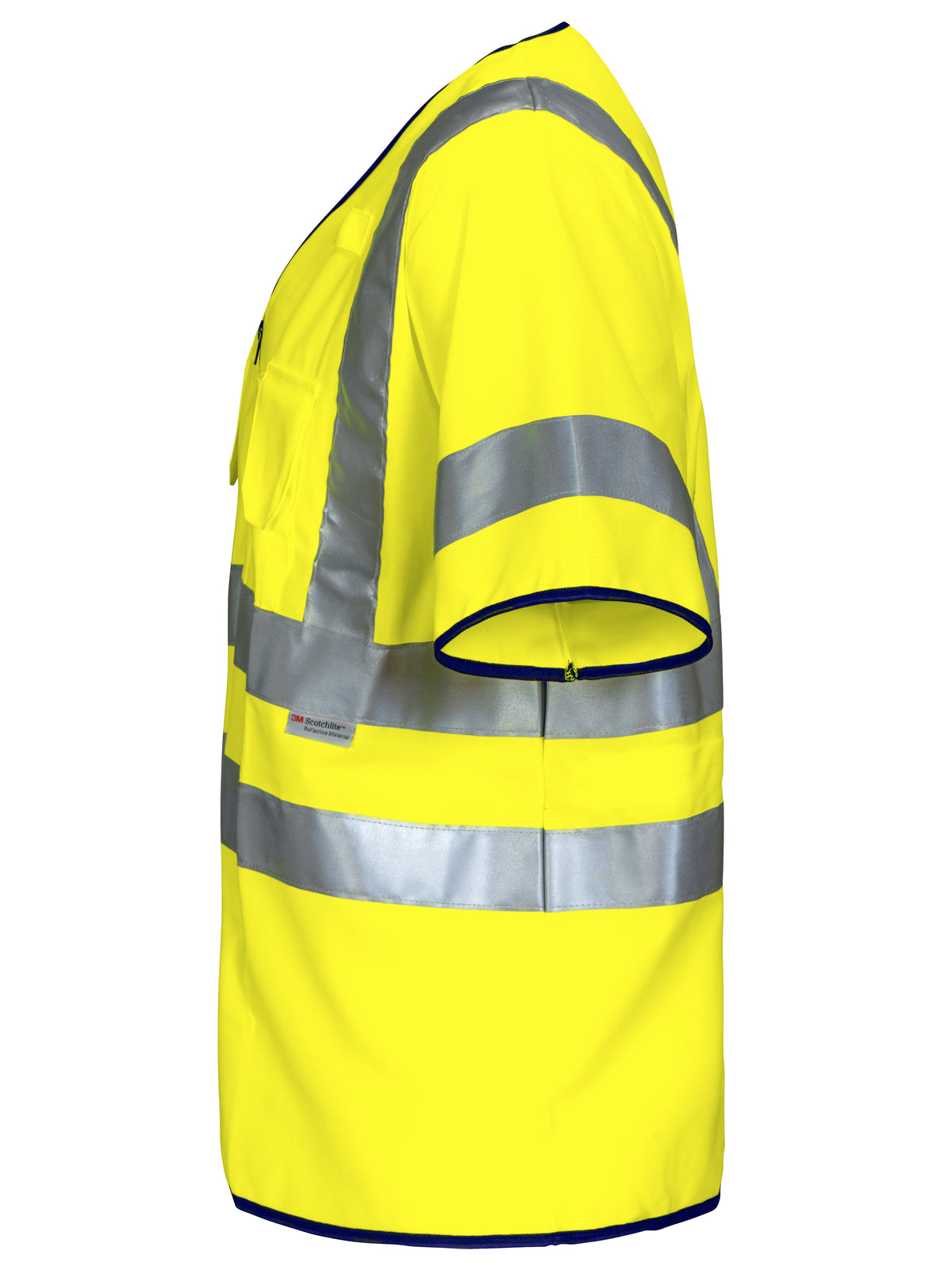 ProJob 6707 Warnschutz Weste mit Zip EN ISO 20471 Klasse 3 Gelb, Seitenansicht links