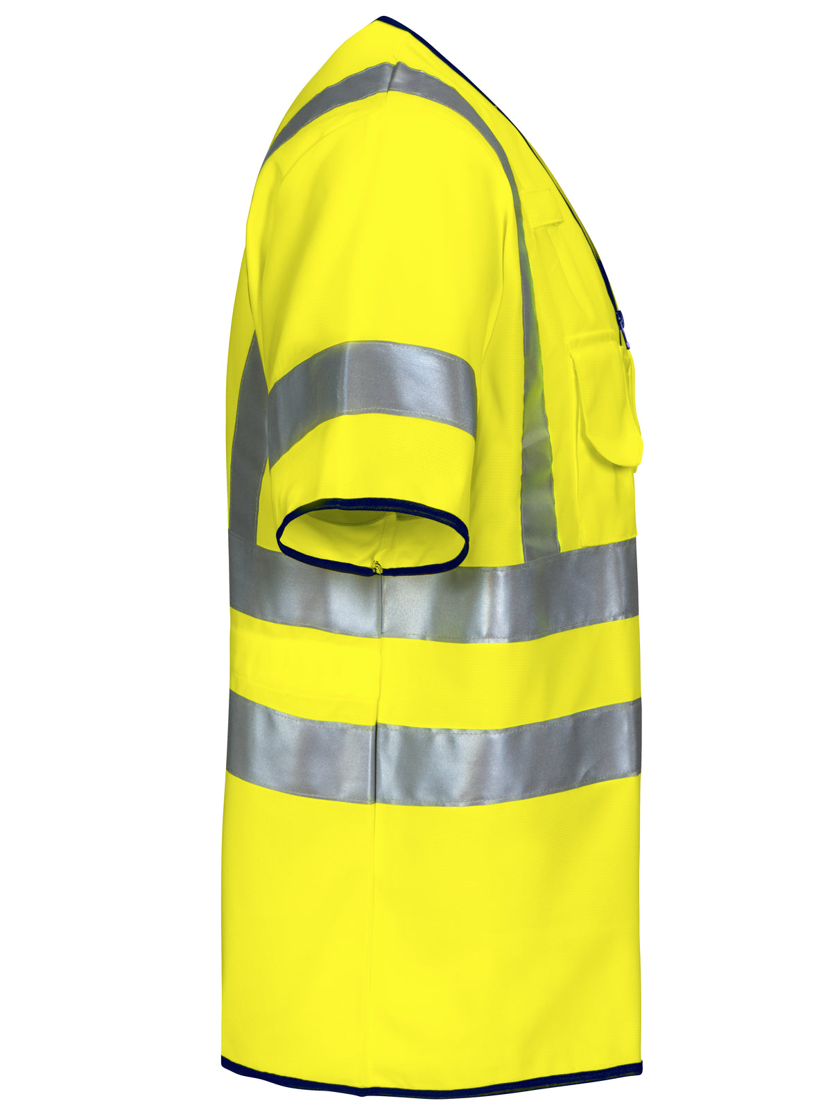 ProJob 6707 Warnschutz Weste mit Zip EN ISO 20471 Klasse 3 Gelb, Seitenansicht rechts