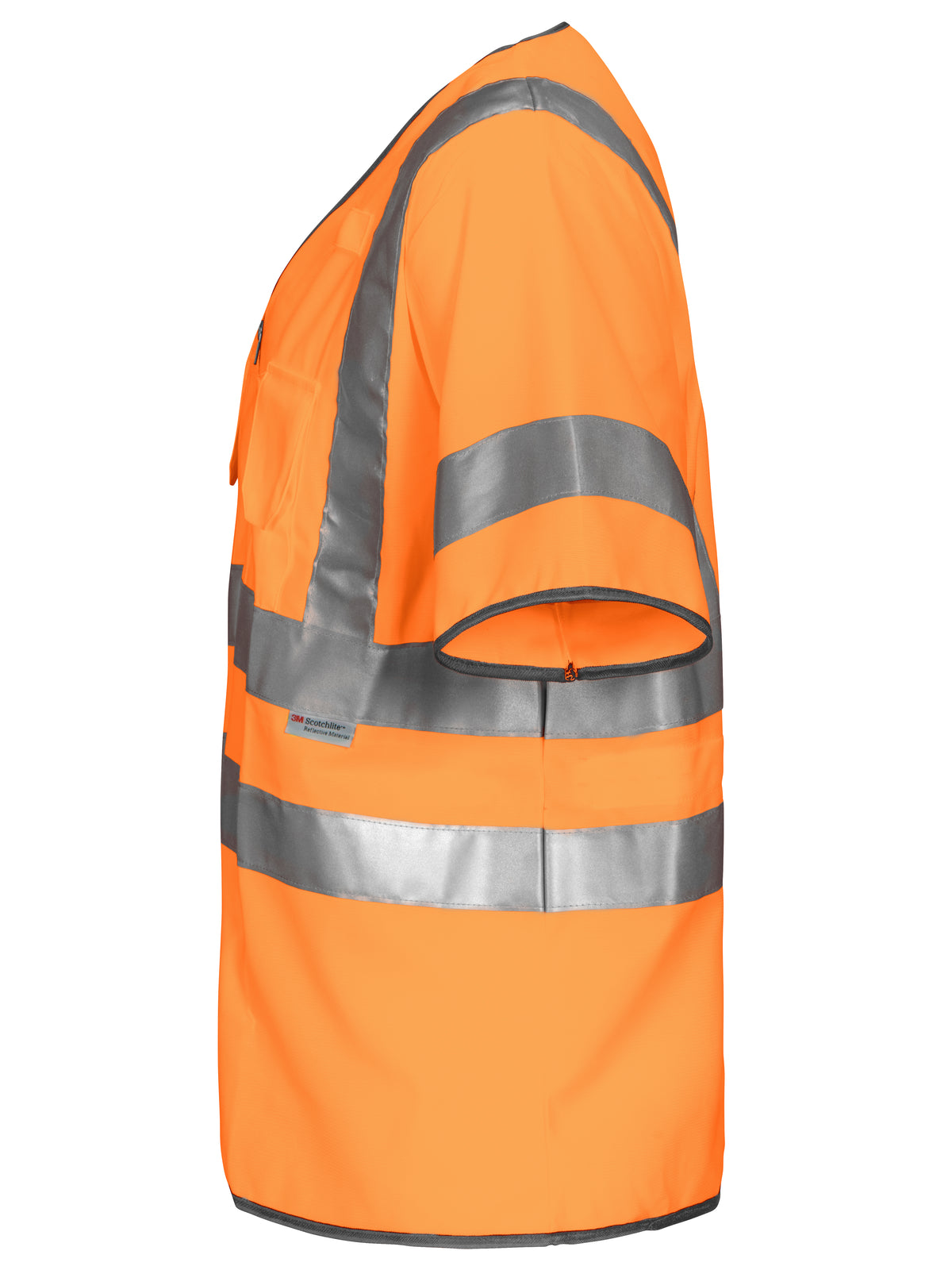 ProJob 6707 Warnschutz Weste mit Zip EN ISO 20471 Klasse 3 Orange, Seitenansicht links