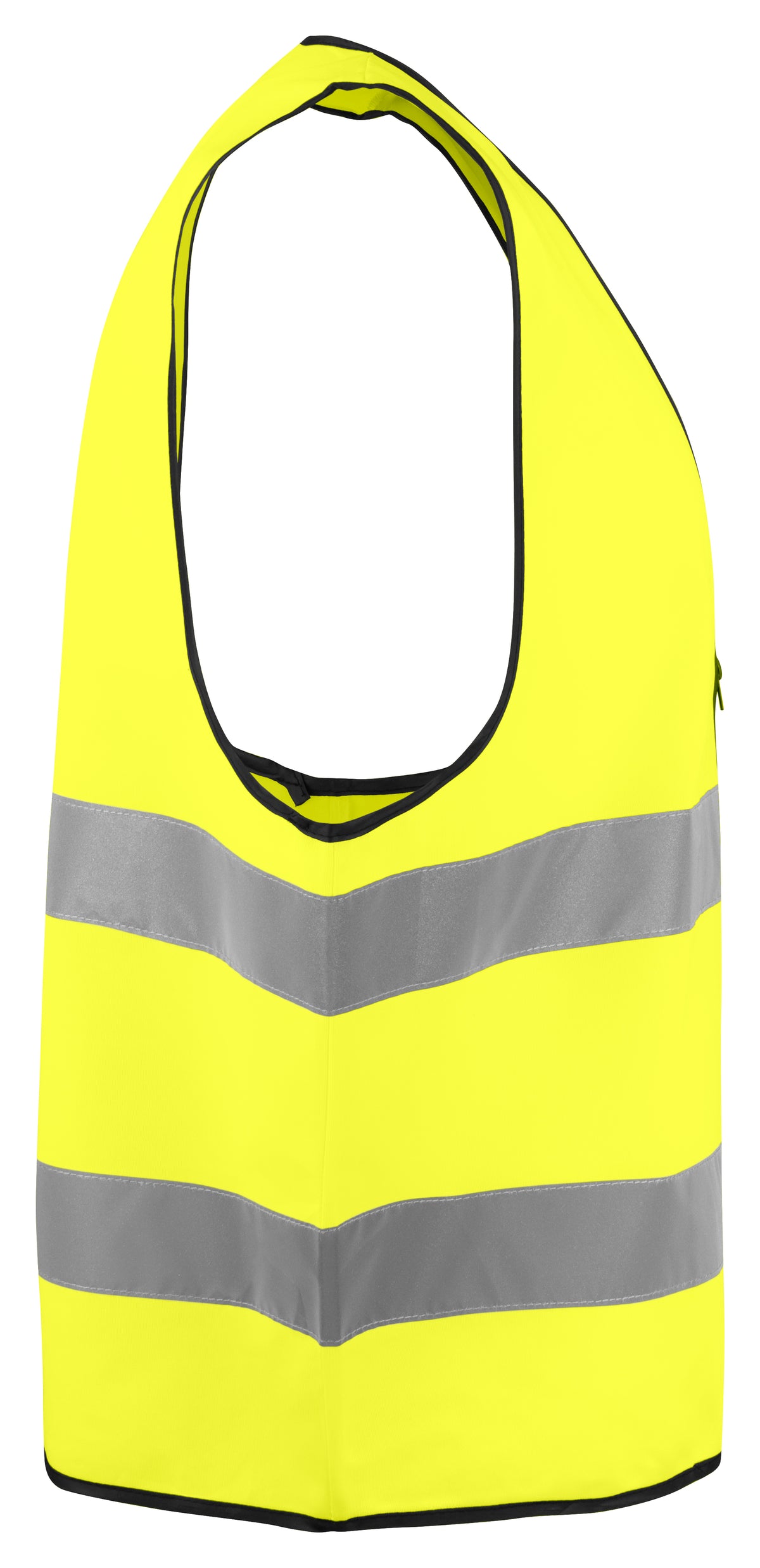 ProJob 6709 Sicherheitsweste mit Zip EN ISO 20471 Klasse 2 Gelb/Schwarz, Seitenansicht rechts