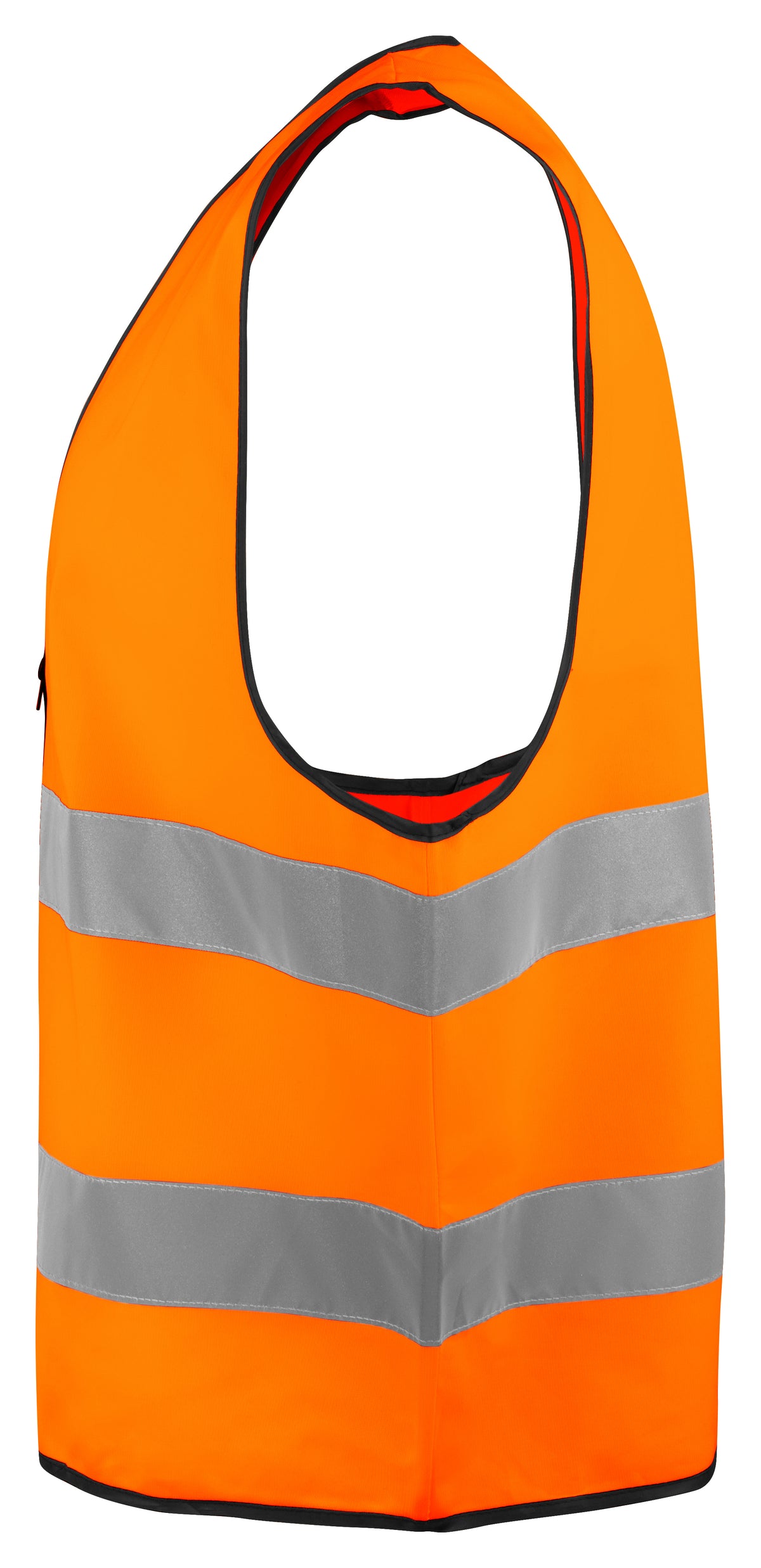 ProJob 6709 Sicherheitsweste mit Zip EN ISO 20471 Klasse 2 Orange/Schwarz, Seitenansicht links