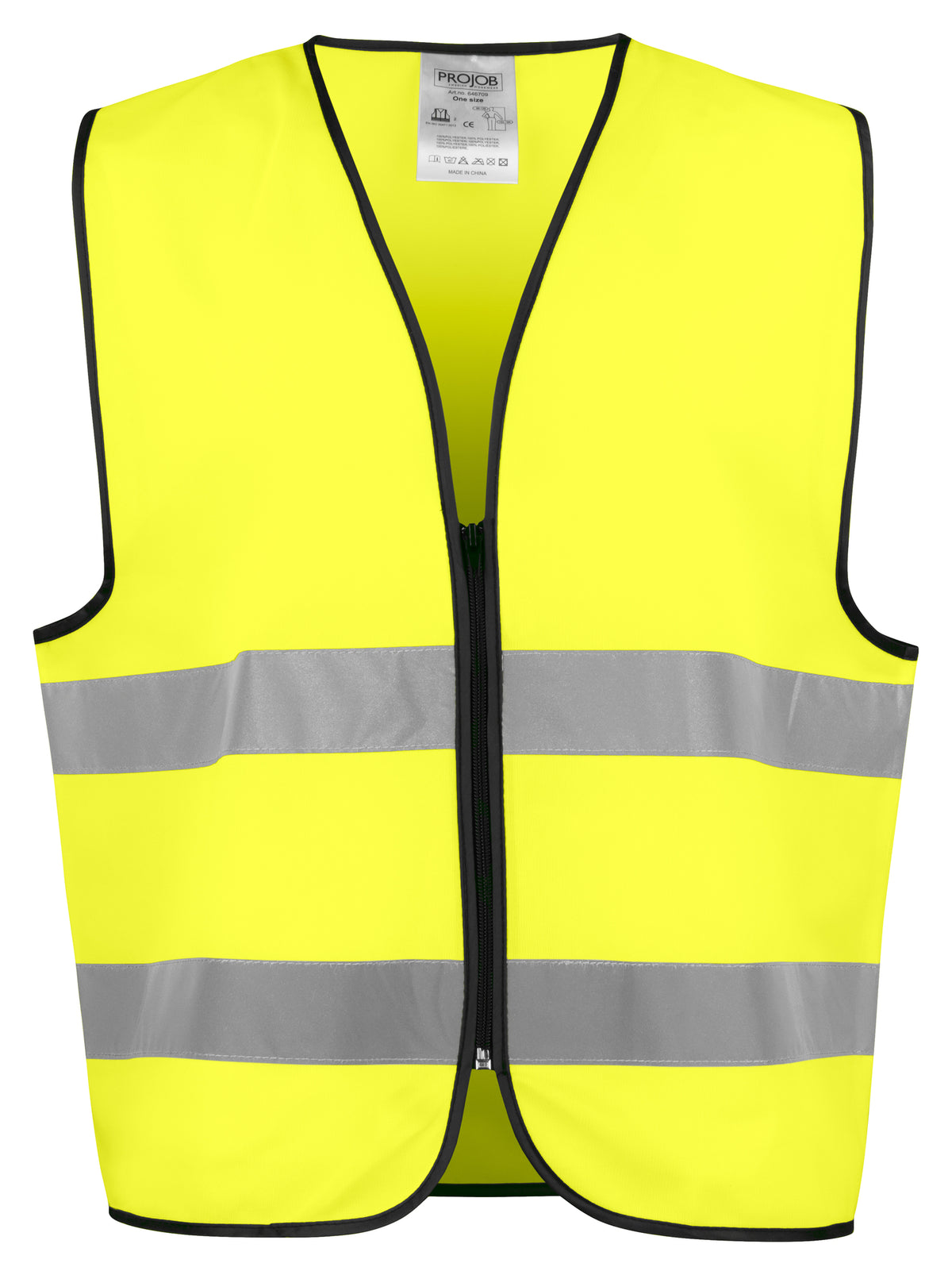 ProJob 6714 Warnschutz Weste EN ISO 20471 Klasse 2 Yellow/Black, Produktansicht