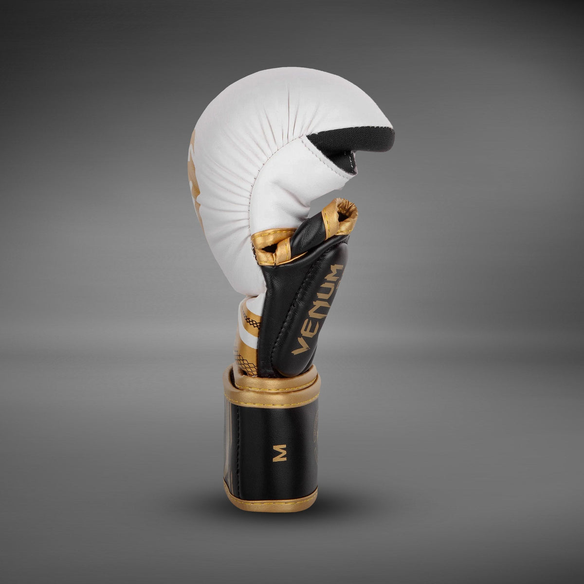 Venum Challenger 3.0 MMA Handschuhe in Weiss-Schwarz-Gold, dritte Ansicht