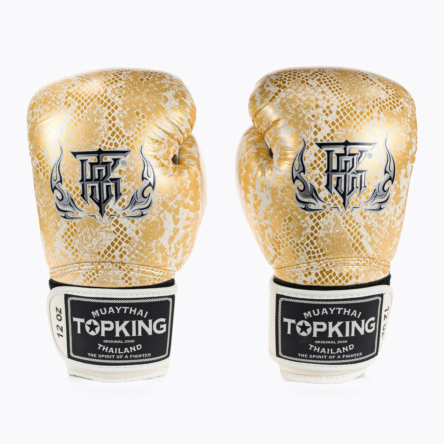 Top King Boxhandschuhe "Super Snake" weiss/gold