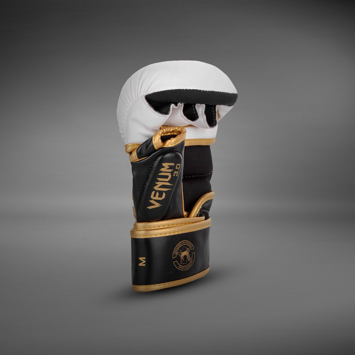 Venum Challenger 3.0 MMA Handschuhe in Weiss-Schwarz-Gold, zweite Ansicht