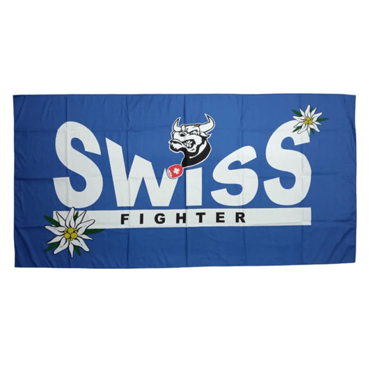 44er Badetuch mit Swiss-Fighter-Motiv, 90 × 180 cm