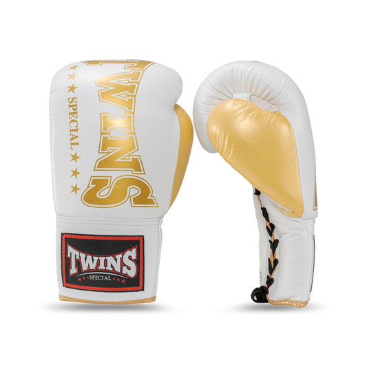 TWINS BOXHANDSCHUHE, Special LACE UP GLOVES BGLL1-2TAGD WHITE