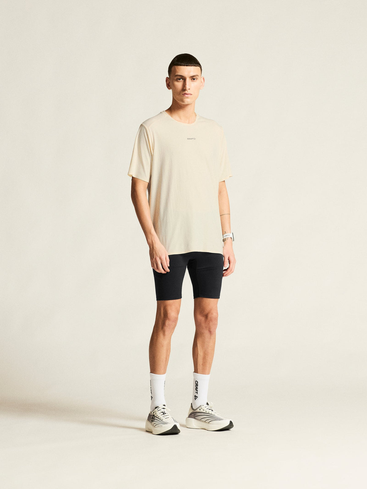 Craft Hypervent Tee Herren in Naturweiss, Detailansicht