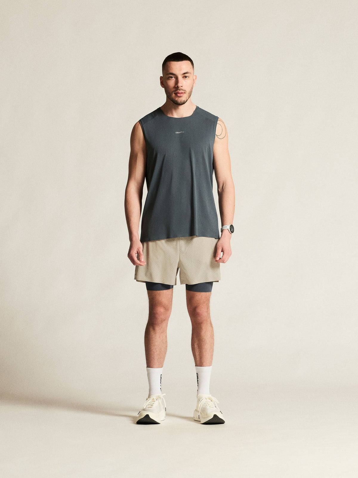 Craft Hypervent 2-in-1 Shorts Herren in Beige, Detailansicht