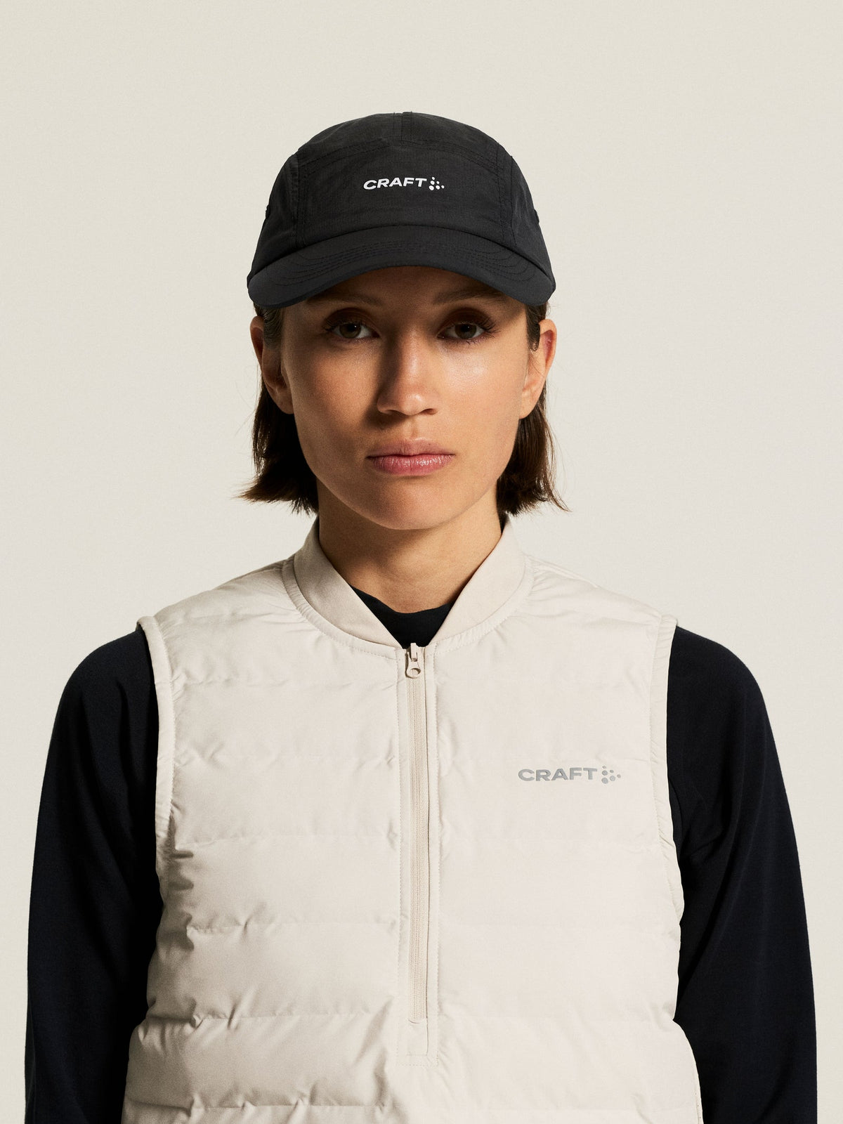 Craft Hypervent Run Cap in Schwarz, Detailansicht