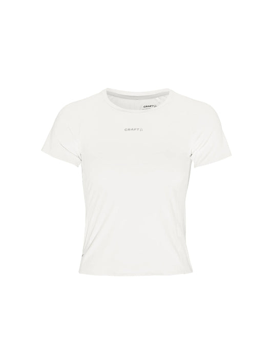 Craft Hypervent Cropped Tee Damen in Weiss, Vorderansicht