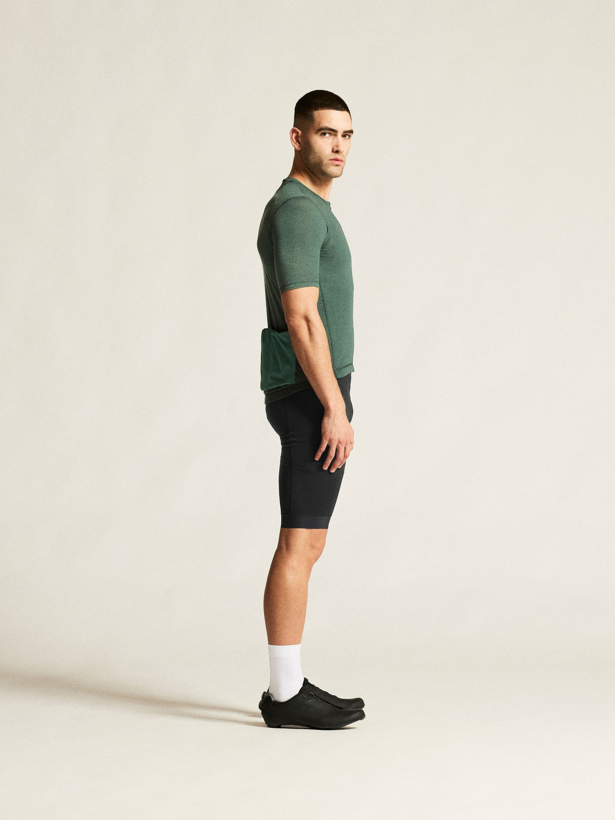 Craft Everyday Wool SS Jersey Herren in Grün meliert, Detailansicht