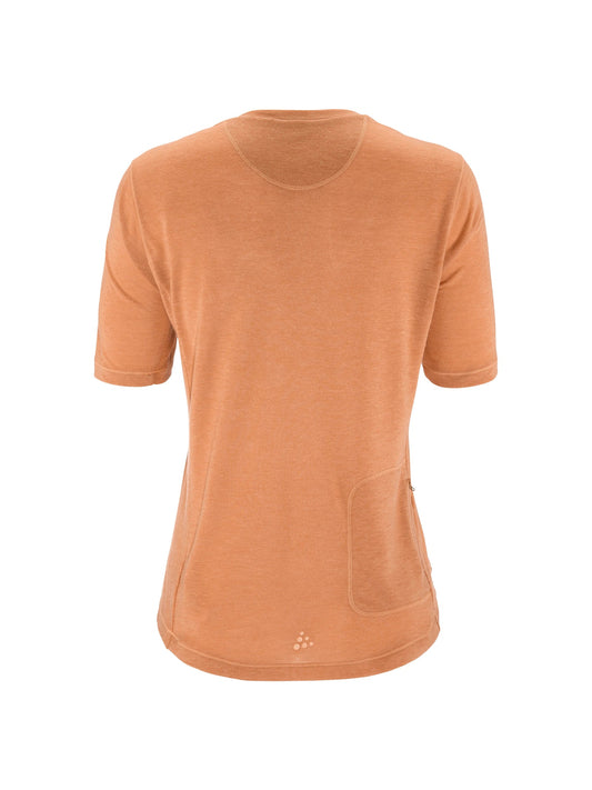 Craft Everyday Wool SS Tee Damen in Pink meliert, Rückansicht