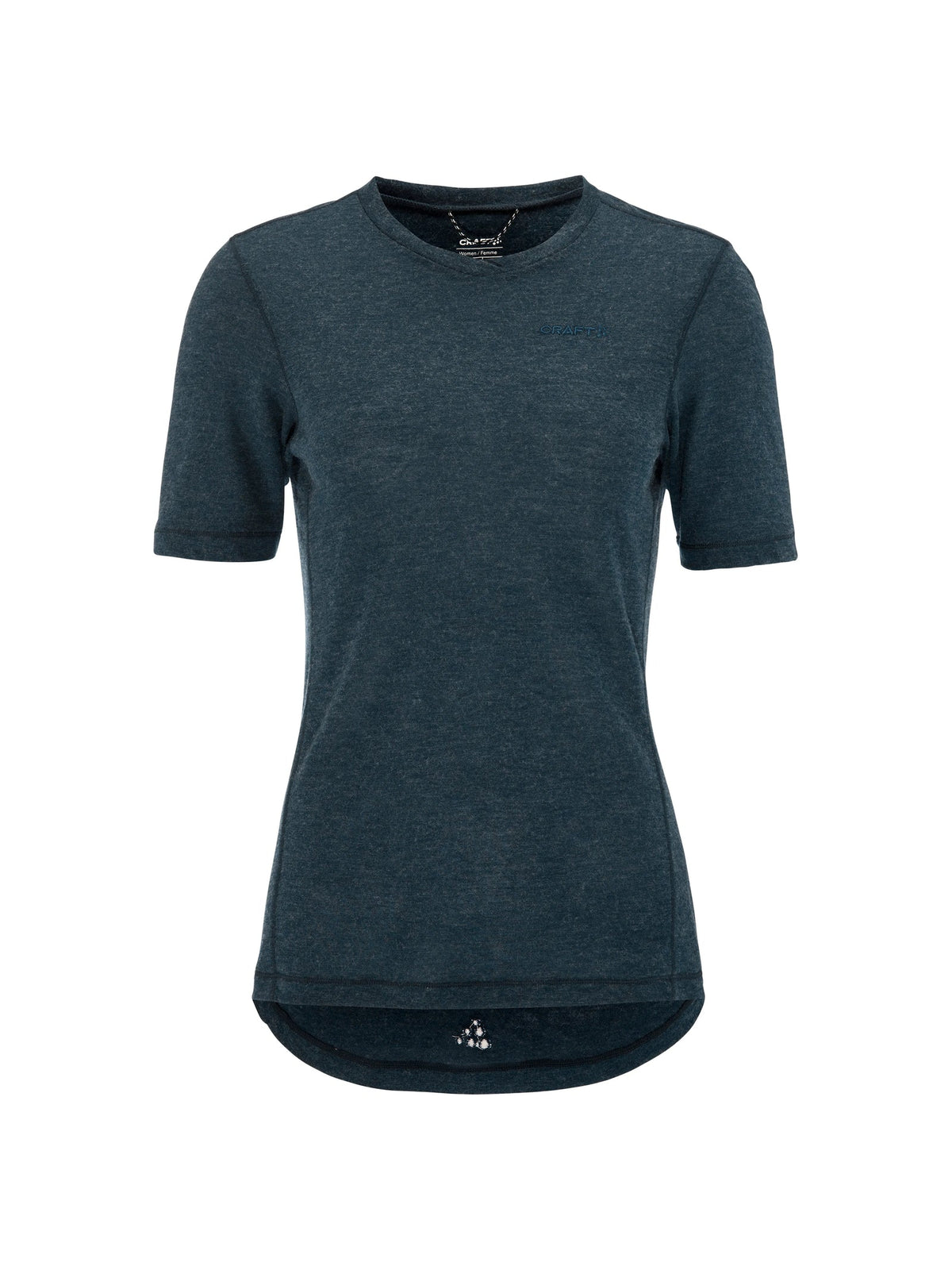 Craft Everyday Wool SS Tee Damen in Blau meliert, Vorderansicht