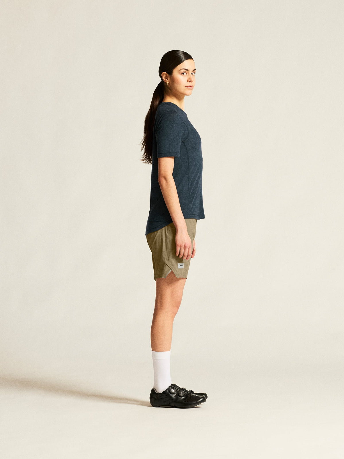 Craft Everyday Wool SS Tee Damen in Blau meliert, Detailansicht