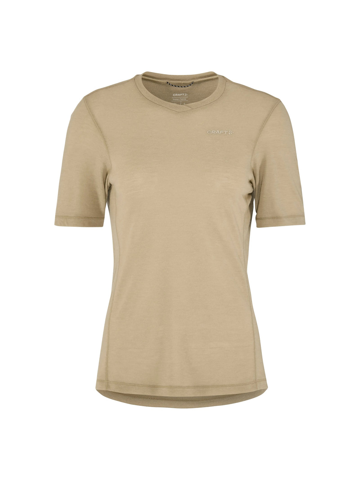 Craft Everyday Wool SS Tee Damen in Beige meliert, Vorderansicht