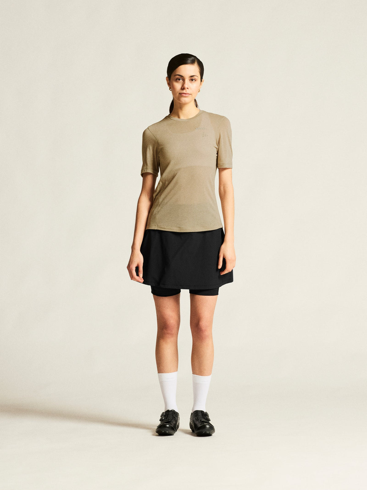 Craft Everyday Wool SS Tee Damen in Beige meliert, Detailansicht