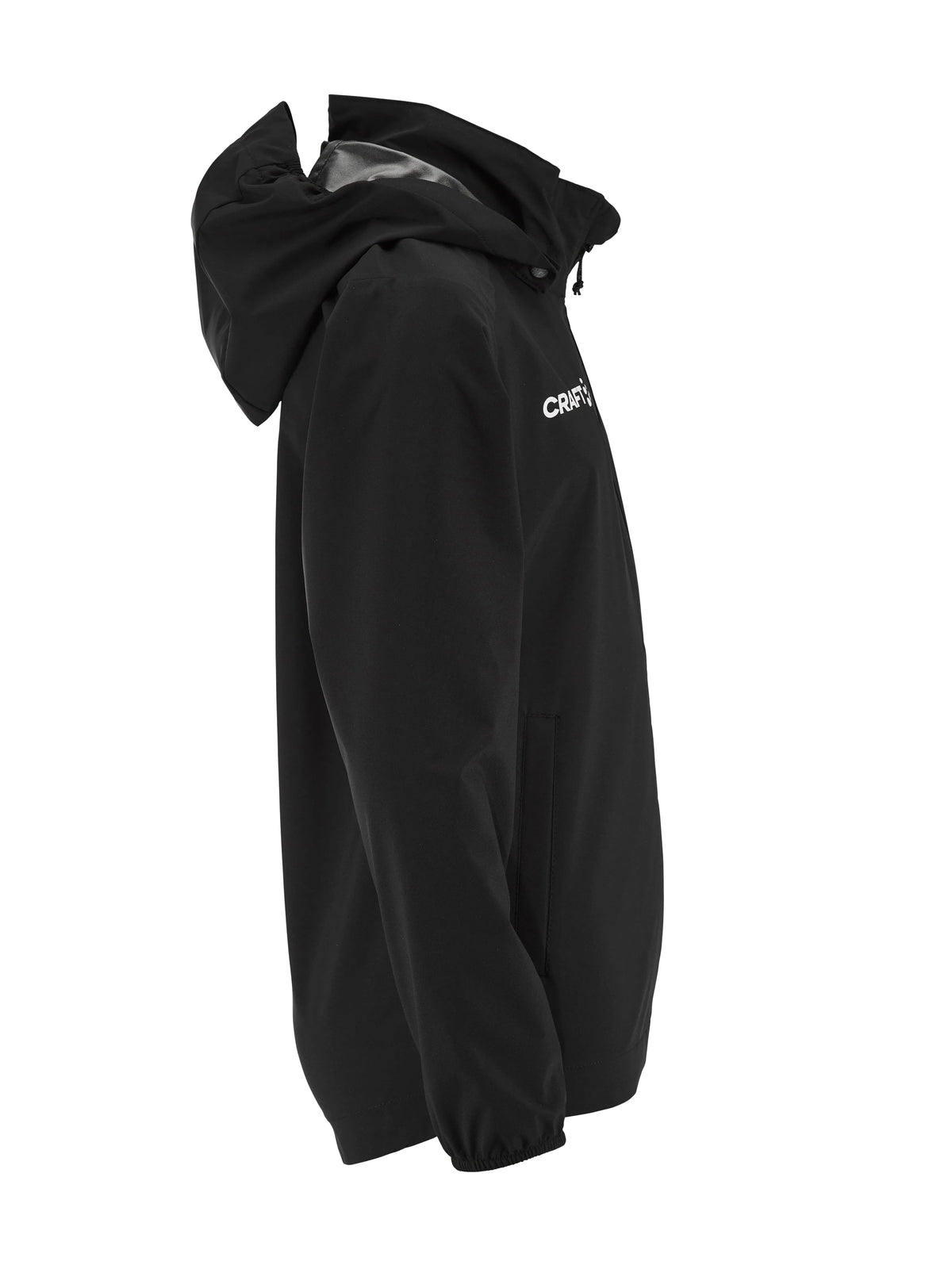 Craft Squad Go Weather Jacket Junior in Schwarz, Seitenansicht rechts