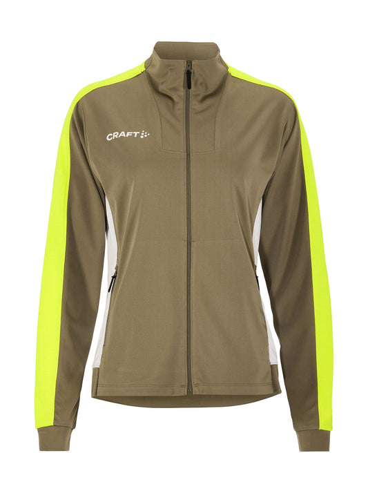 Craft Evolve 2.0 Contrast Full Zip Jacket Damen in Beige/Gelb, Vorderansicht