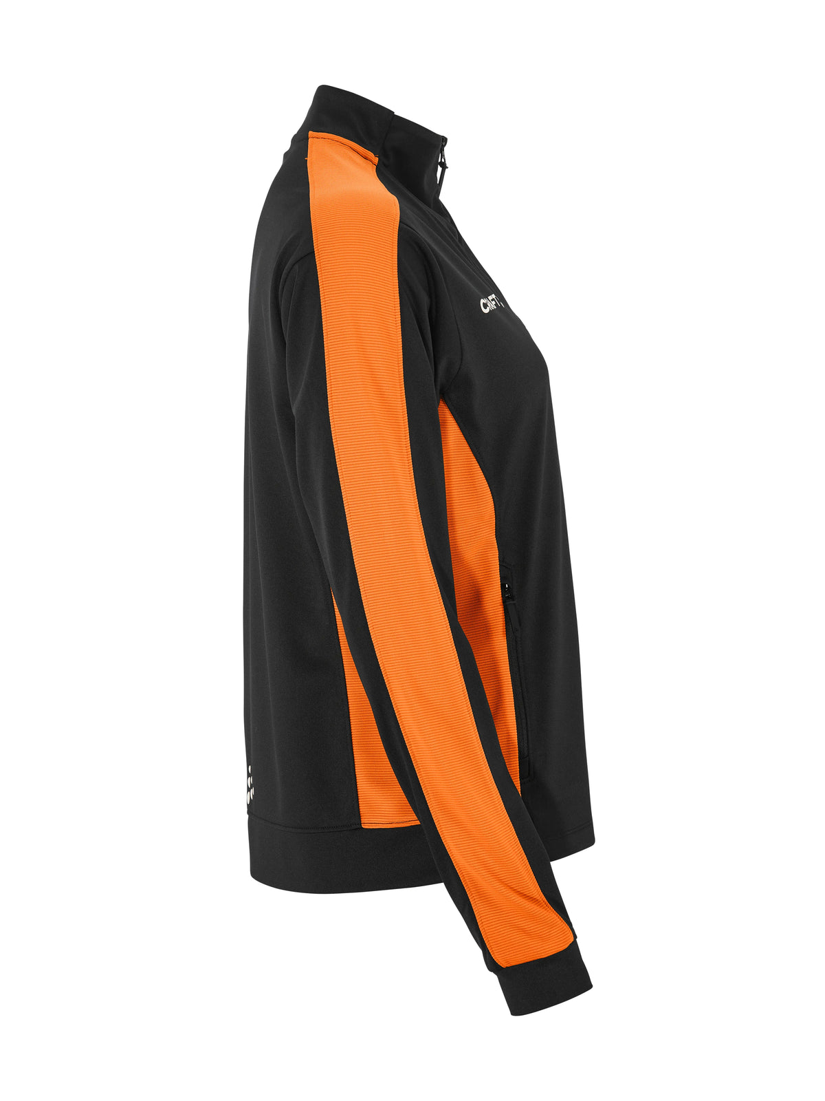 Craft Evolve 2.0 Contrast Full Zip Jacket Damen in Schwarz/Orange, Seitenansicht rechts