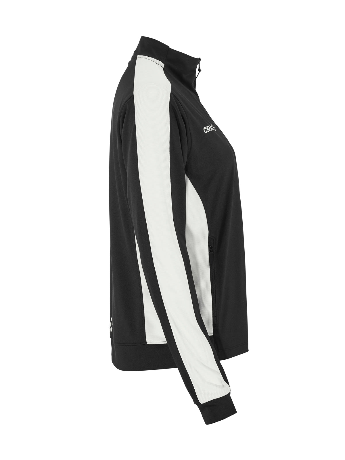 Craft Evolve 2.0 Contrast Full Zip Jacket Damen in Schwarz/Weiss, Seitenansicht rechts