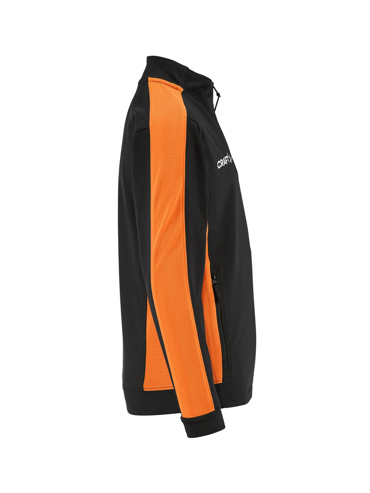 Craft Evolve 2.0 Contrast Full Zip Jacket Junior in Schwarz/Orange, Seitenansicht rechts