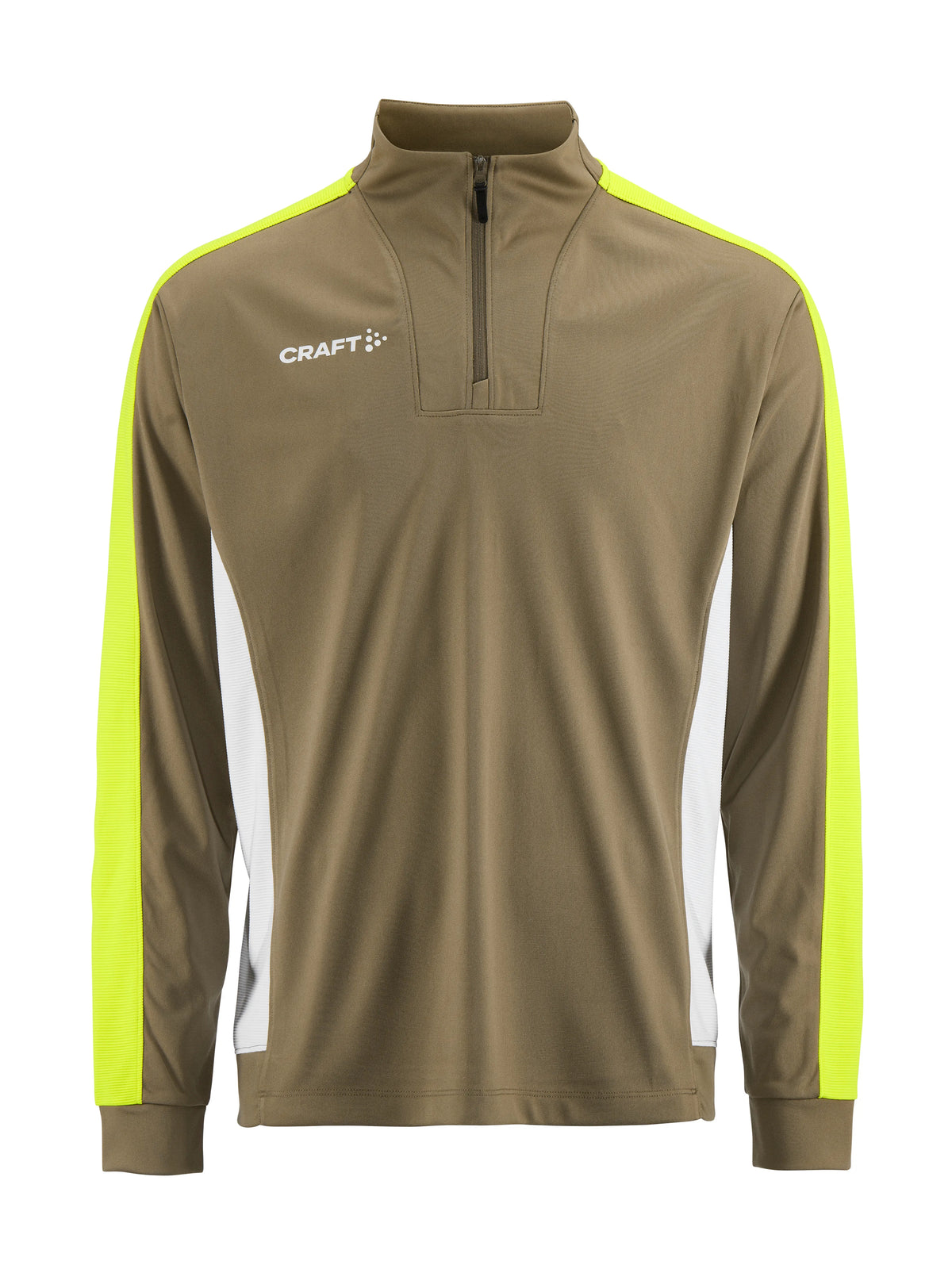 Craft Evolve 2.0 Contrast Half Zip Herren in Beige/Gelb, Vorderansicht