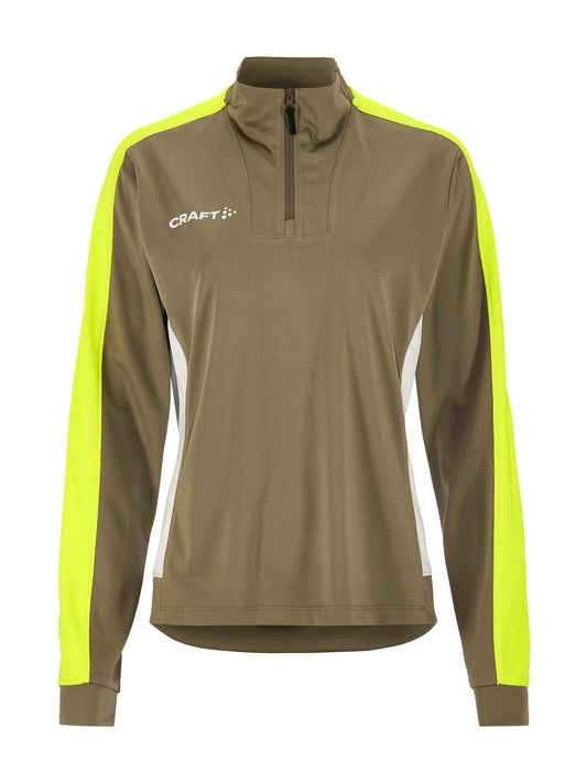 Craft Evolve 2.0 Contrast Half Zip Damen in Beige/Gelb, Vorderansicht