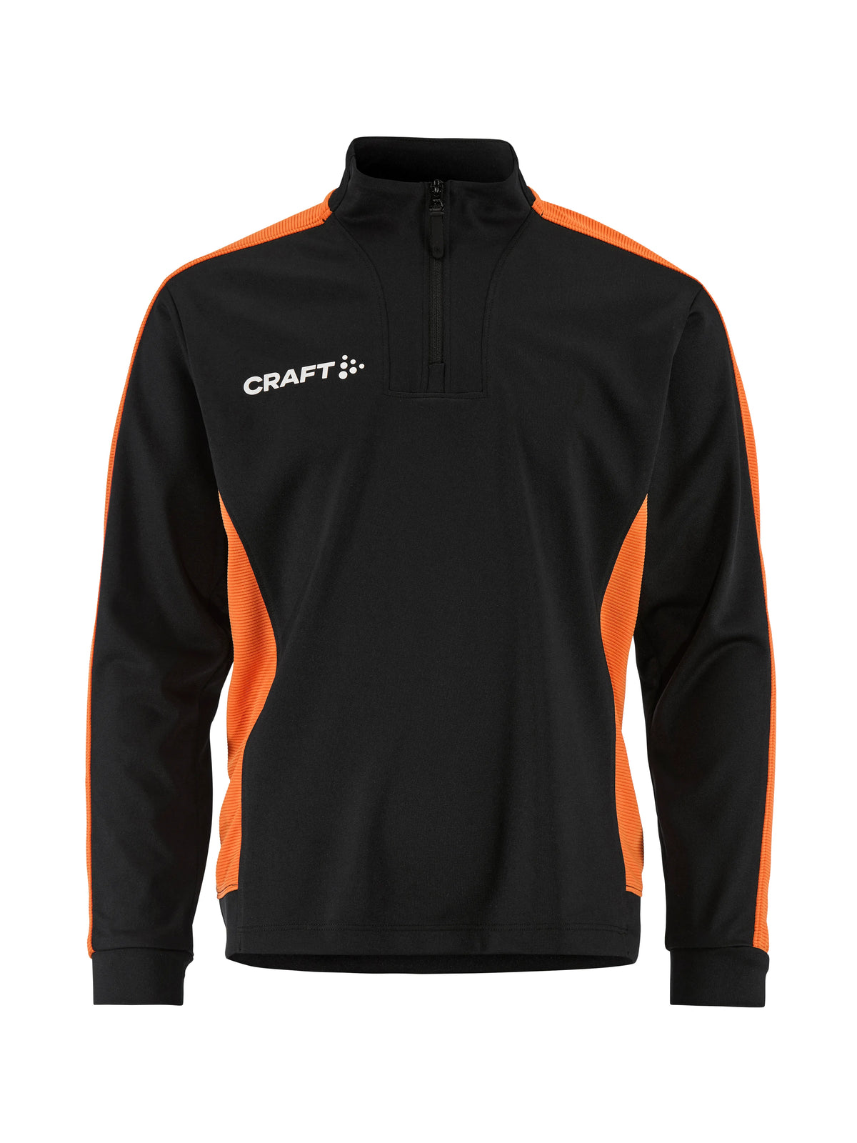Craft Evolve 2.0 Contrast Half Zip Junior in Schwarz/Orange, Vorderansicht