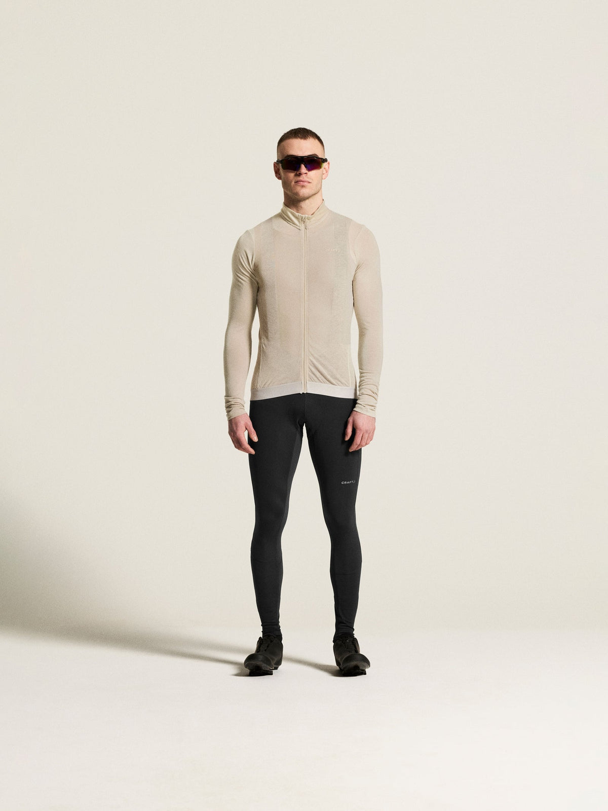 Craft SubZ Wool LS Jersey Herren in Sand meliert, Detailansicht