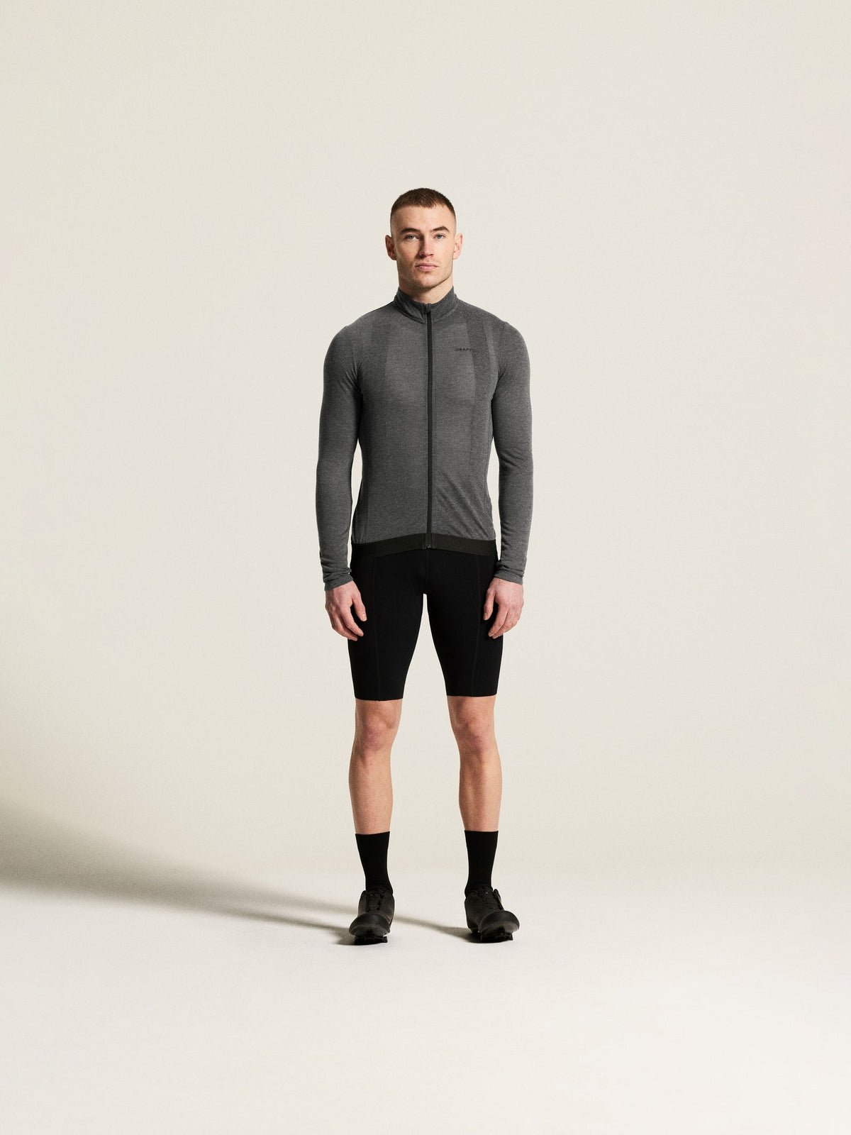 Craft SubZ Wool LS Jersey Herren in Schwarz meliert, Detailansicht