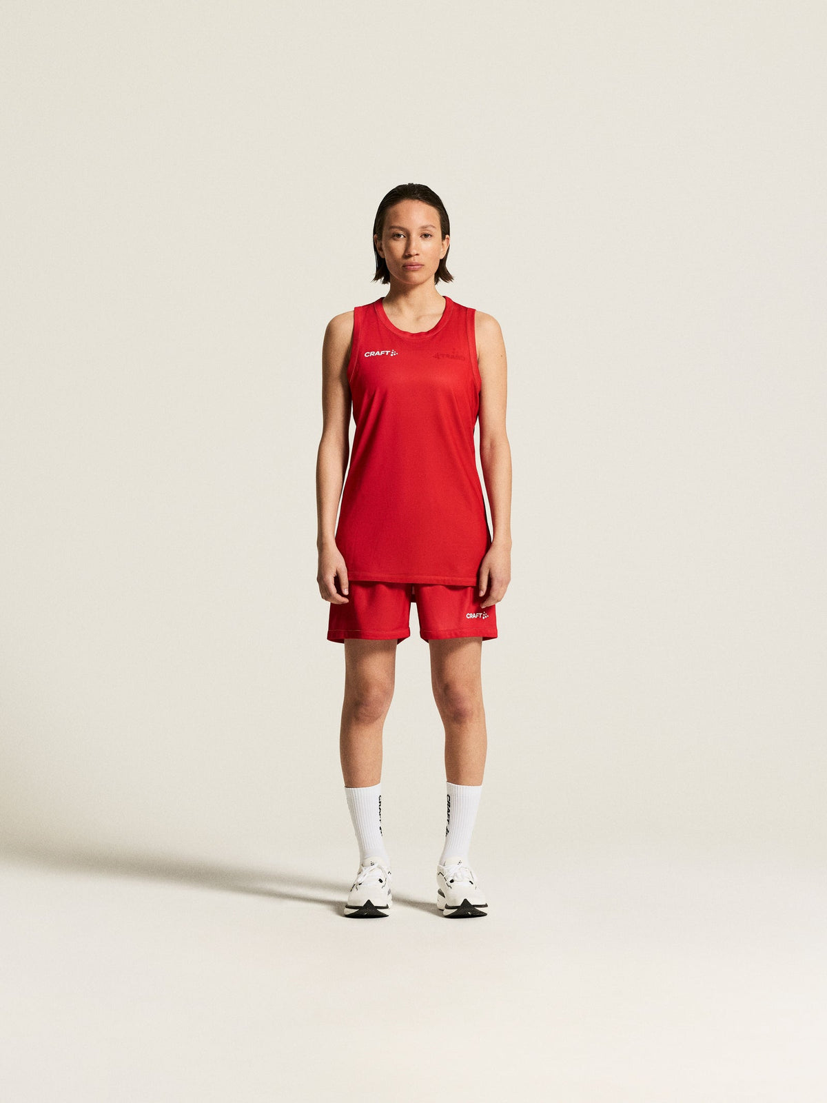 Craft Basket 2.0 Reversible Shorts Damen in Rot/Weiss, Detailansicht