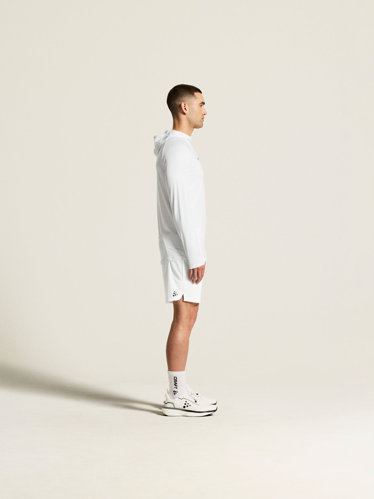 Craft Ability Long Sleeve Hood Herren in Weiss, Detailansicht