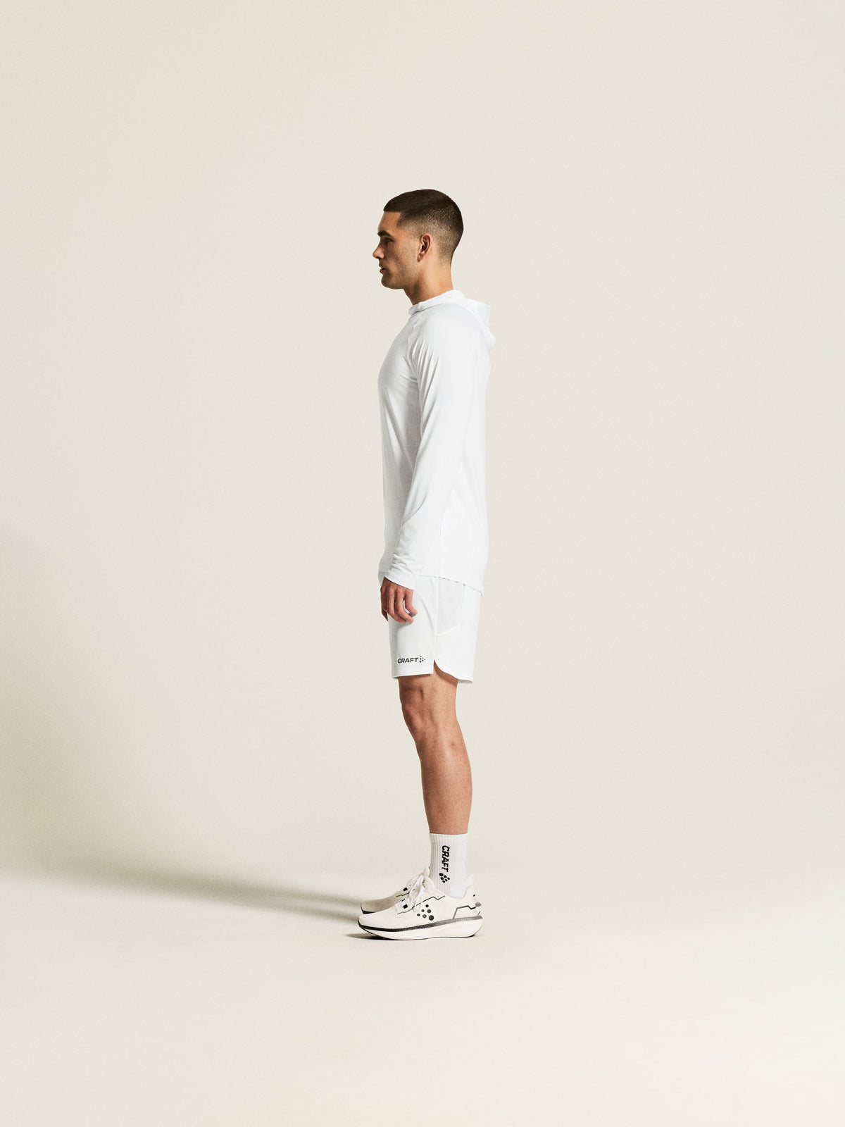 Craft Ability Long Sleeve Hood Herren in Weiss, Detailansicht