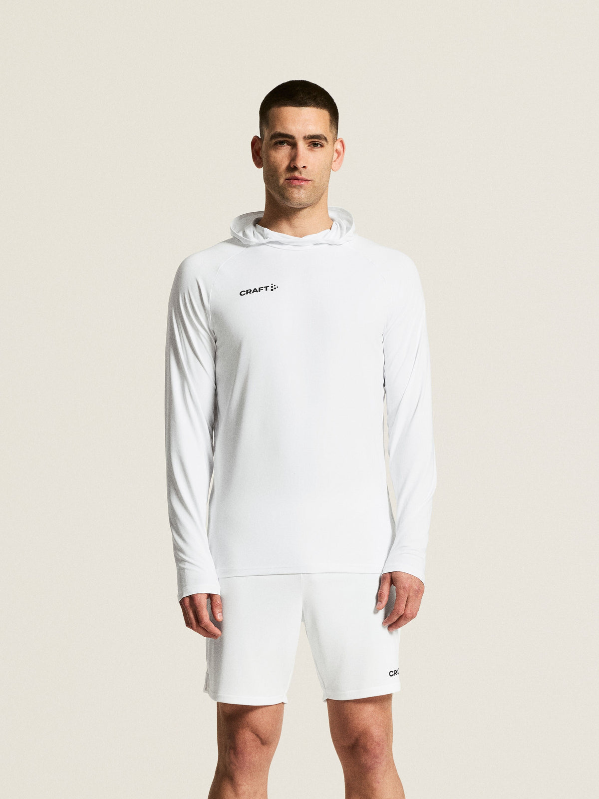 Craft Ability Long Sleeve Hood Herren in Weiss, Detailansicht