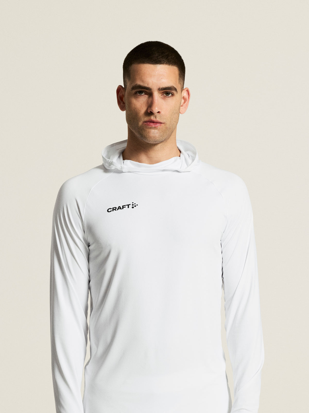 Craft Ability Long Sleeve Hood Herren in Weiss, Detailansicht