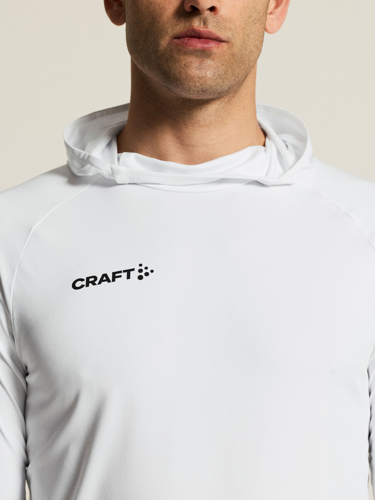 Craft Ability Long Sleeve Hood Herren in Weiss, Detailansicht