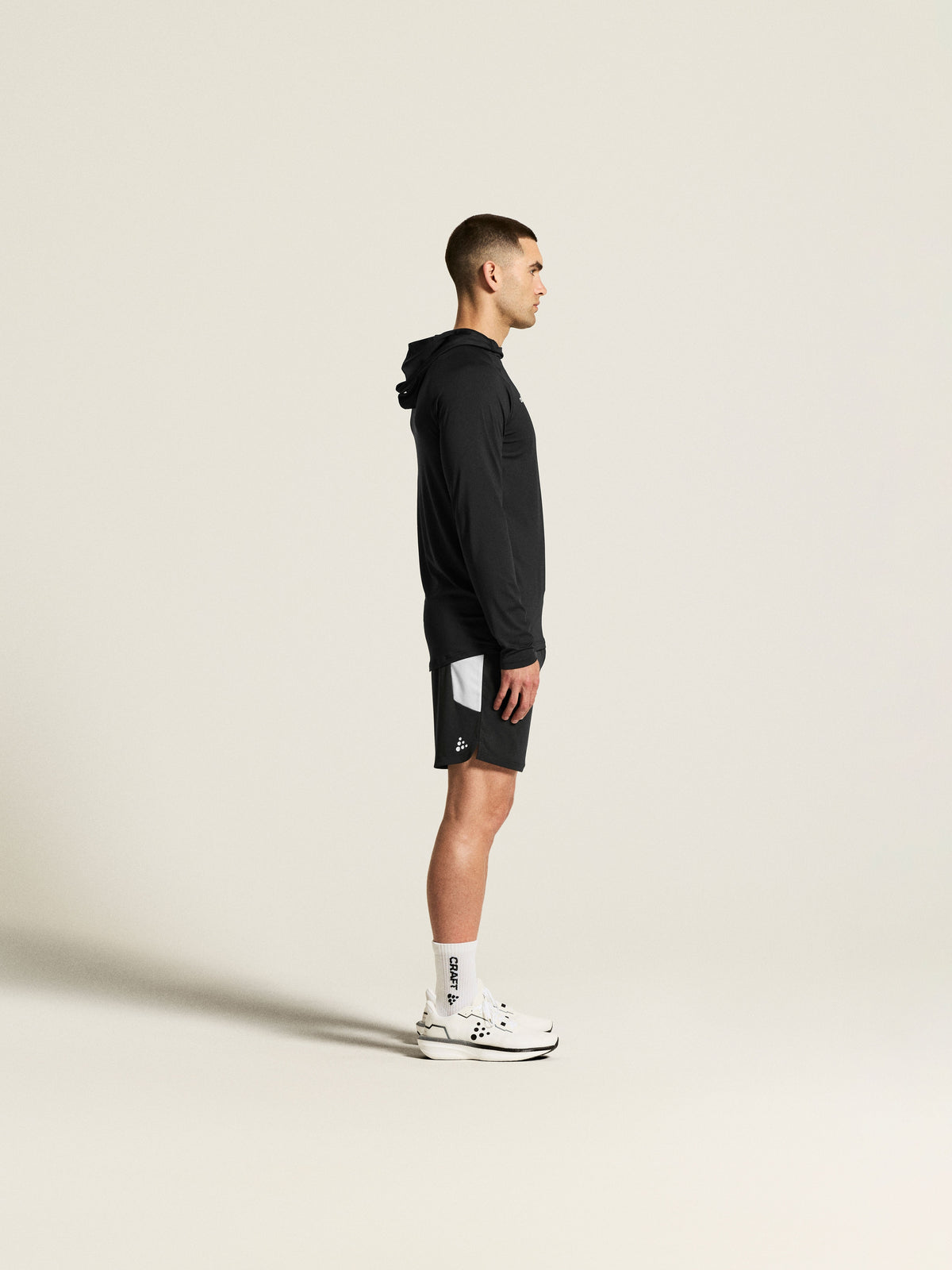 Craft Ability Long Sleeve Hood Herren in Schwarz, Detailansicht