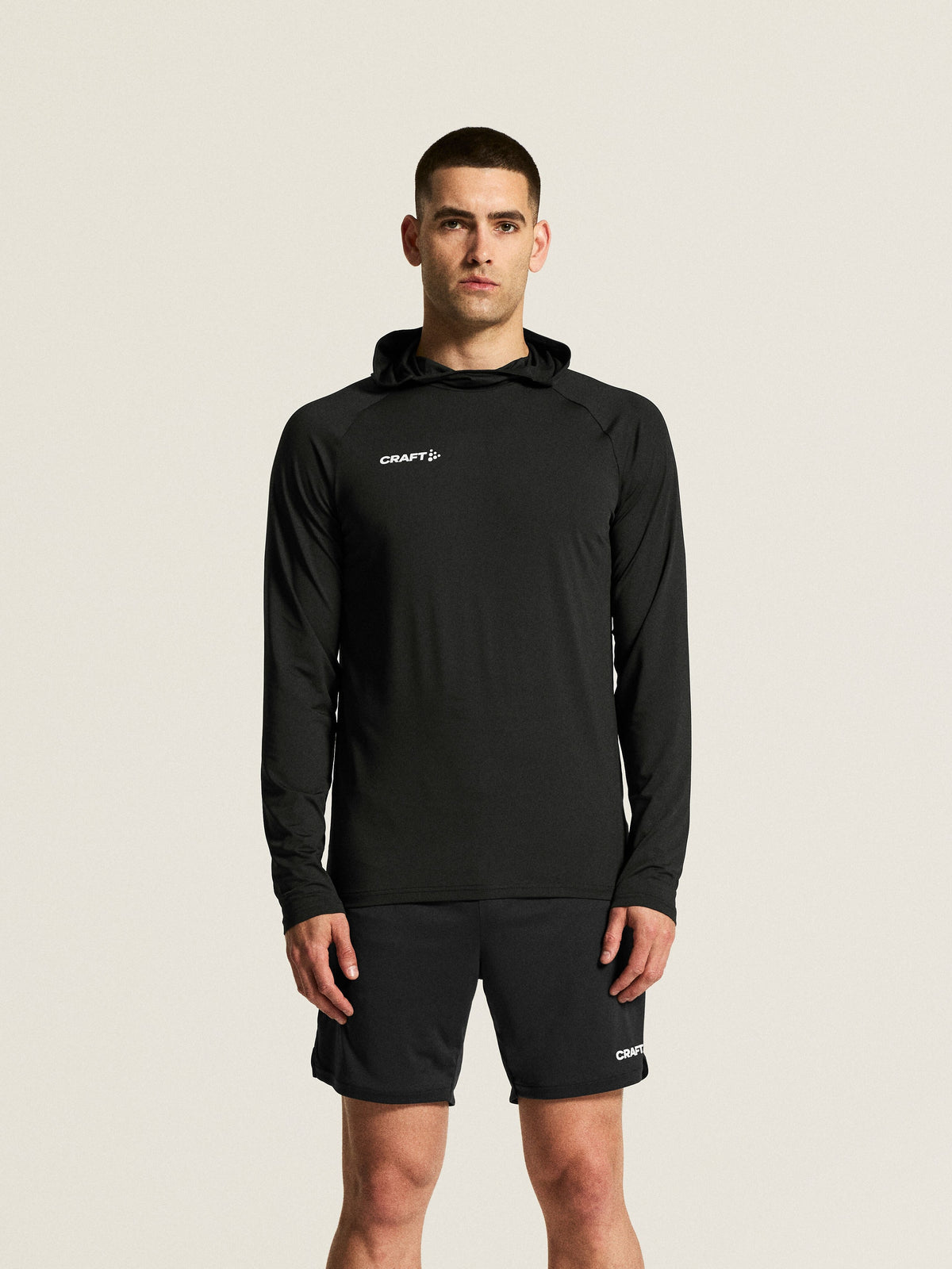 Craft Ability Long Sleeve Hood Herren in Schwarz, Detailansicht